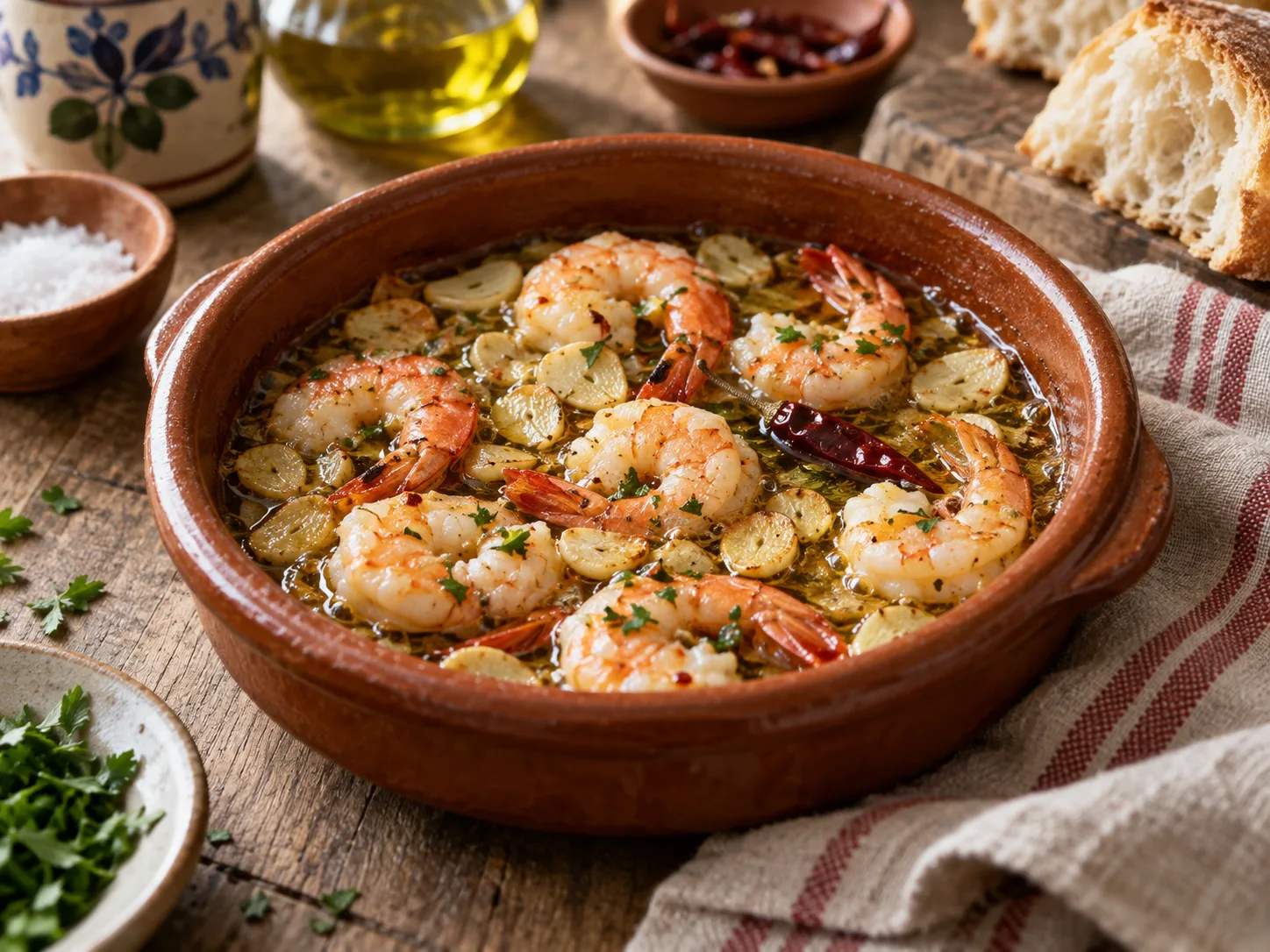 Gambas al ajillo al estilo español